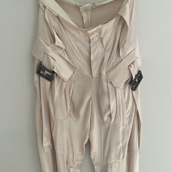 Fendi FF Baguette Buckle Embellished Satin Cargo Pants - Picture 8 of 13